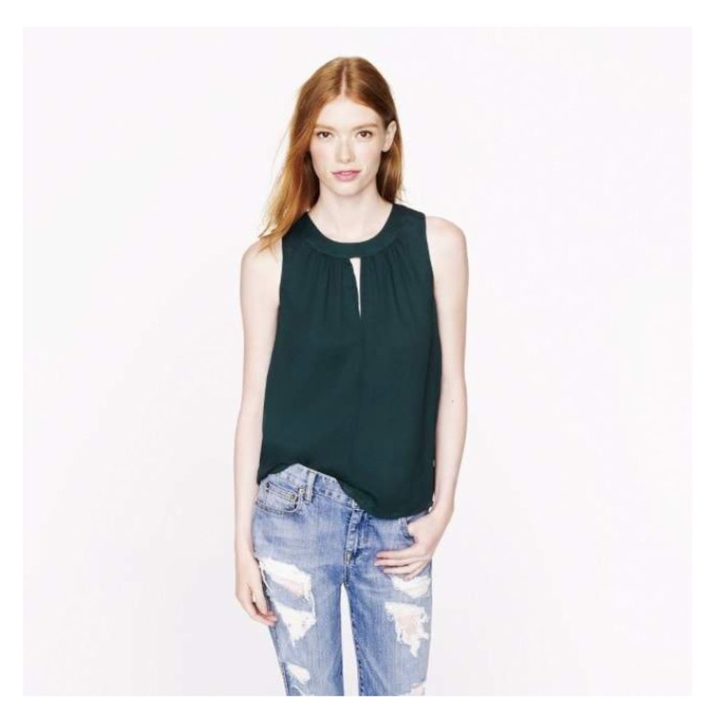 J. Crew Silk Keyhole Top